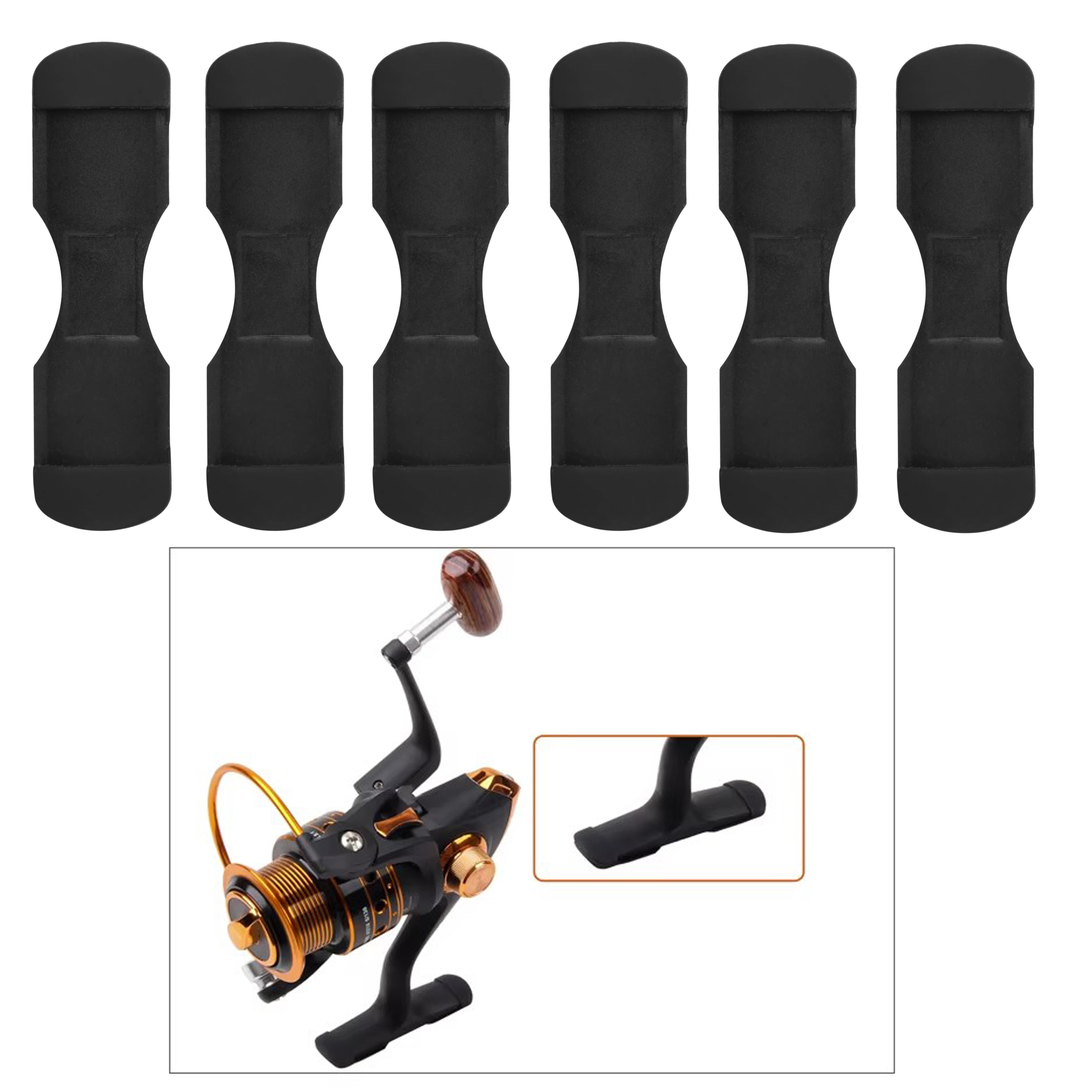 Trolling Reel - 6pcs Black Rubber Fishing Reel Base