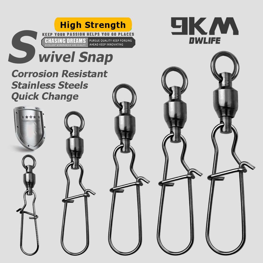 Baitcasting Reel - 9KM 10PCS Ball Bearing Swivel Snap