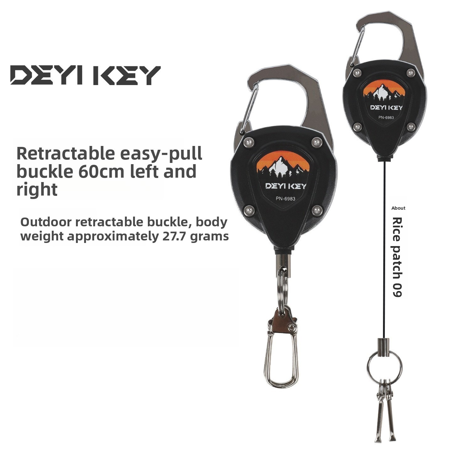 Conventional Reel - Retractable Keychain Heavy Duty Anti-Lost Carabiner