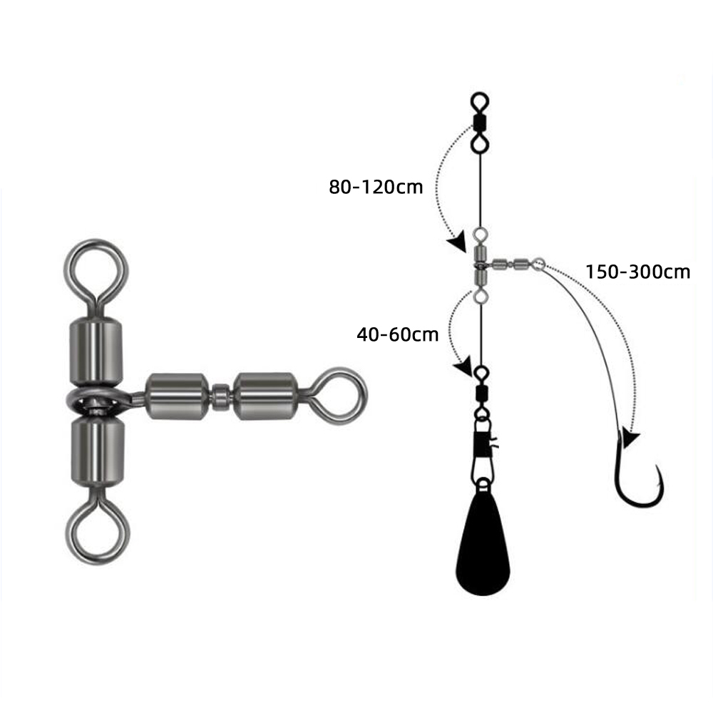 Baitcasting Reel - 10PCS Double Fishing Rolling Swivels 3