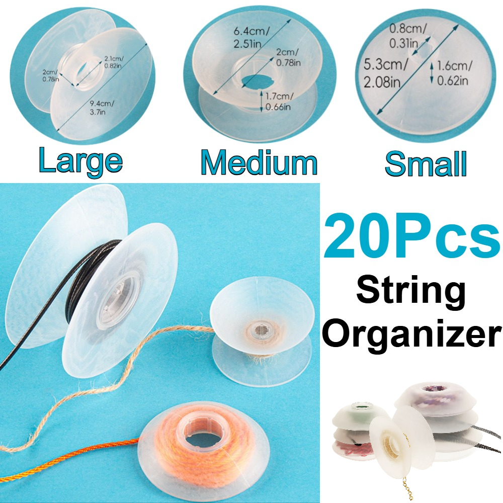 Reel Bag - 20Pcs Small/Medium/Large Thread Bobbins String Organizer