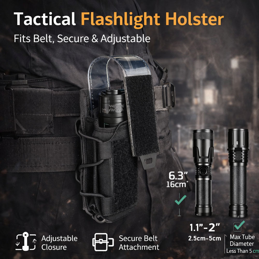 Reel Bag - Tactical Flashlight Pouch Holster, with 360