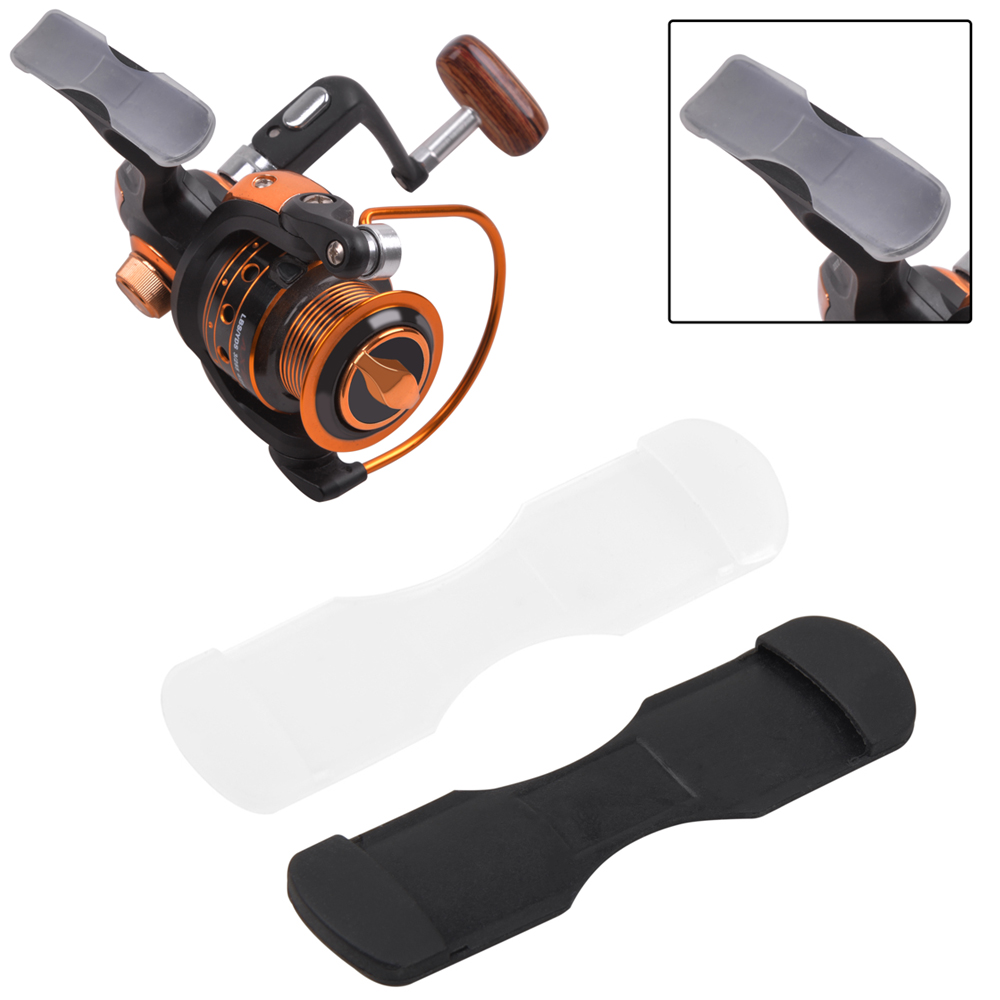 Fly Reel - 10Pcs Black/White Rubber Fishing Reel Protection