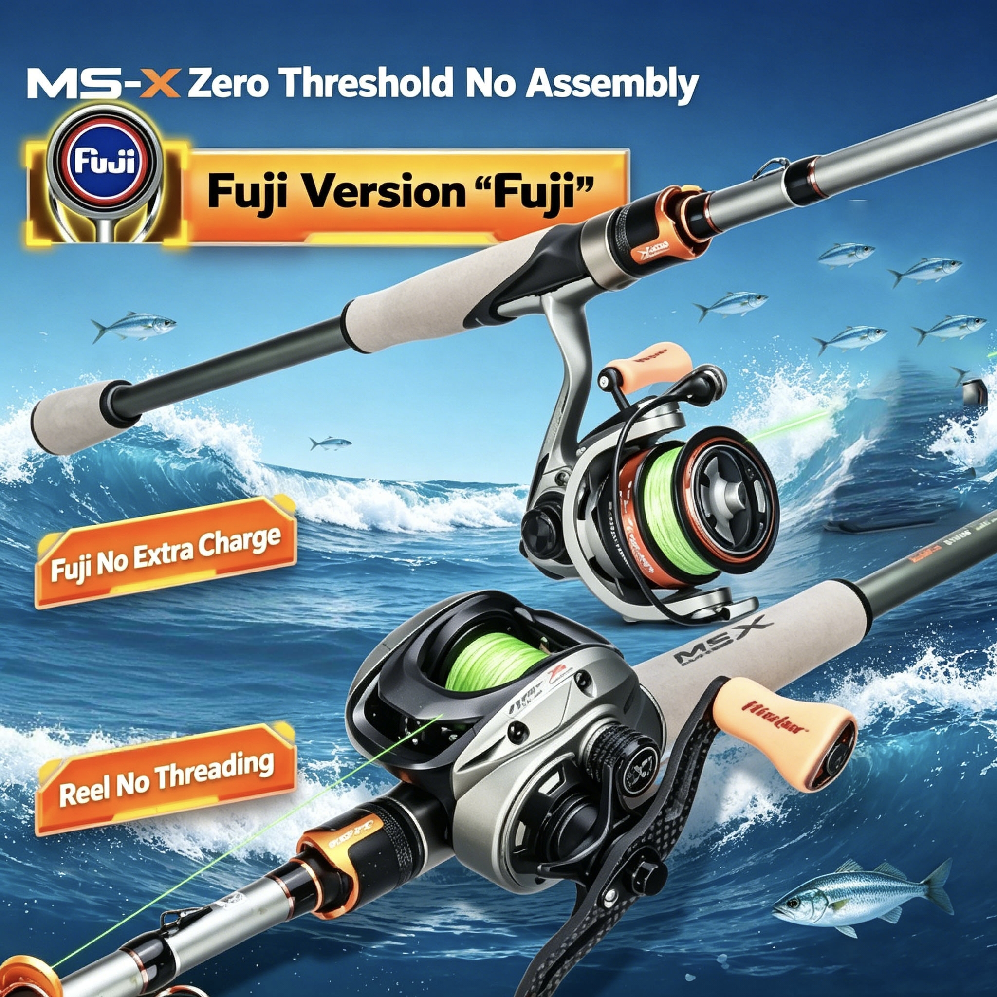 Spincast Reel - HASIDA 1.68m MS-X FUJI Version Fishing