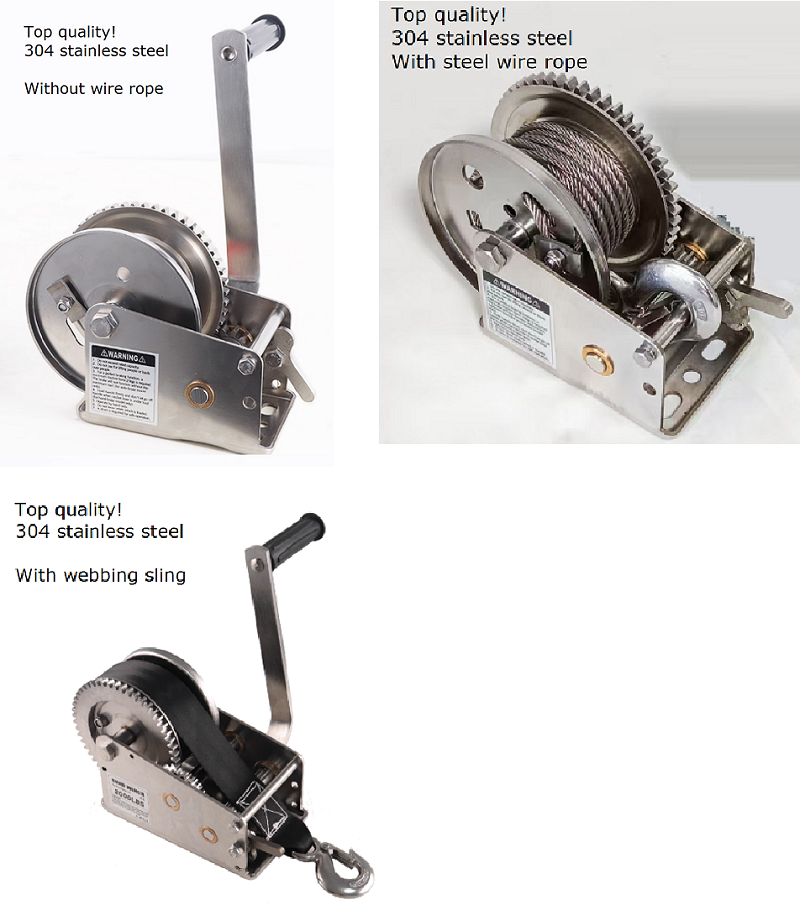 Baitcasting Reel - 800lbs-2500lbsX8M--15M 304 stainless steel hand winch