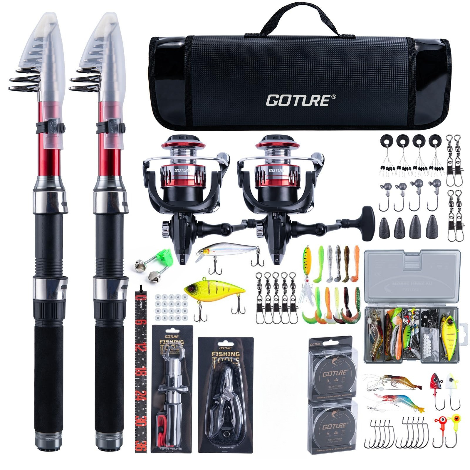 Reel Bag - Goture 2Pcs Fishing Rod and 2Pcs