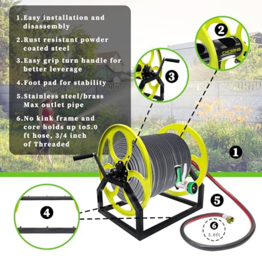 Heavy Duty Garden Hose Reel wi – Reel Handle Bewertung und Preis