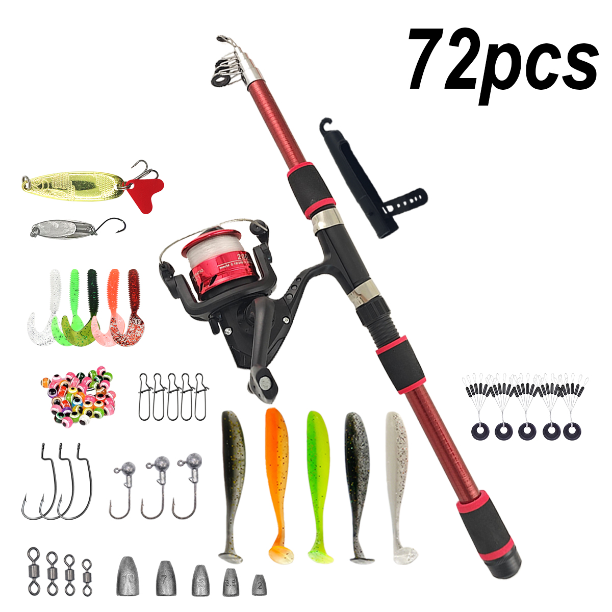 Fishing Pole Set Full Kits Wit – Spincast Reel Bewertung und Preis