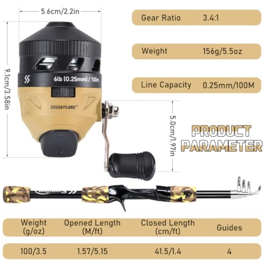 Fishing Rod and Reel Combo, Li – Spincast Reel Bewertung und Preis